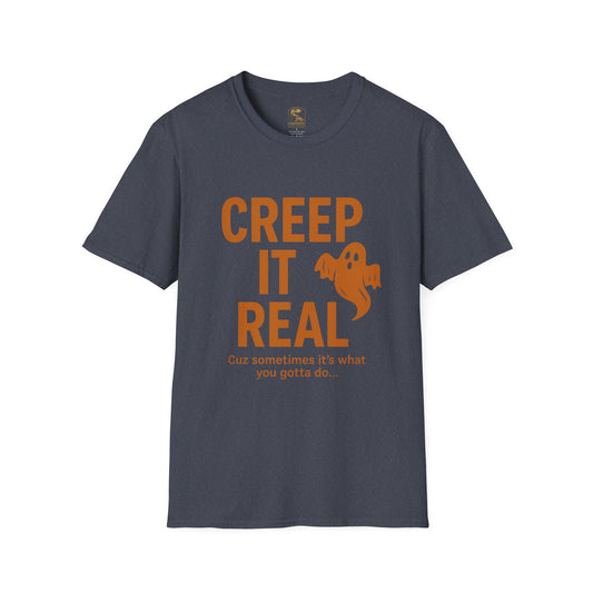 Halloween Graphic Tee, Creep It Real Shirt for Ghost Lovers, Unisex Casual T-Shirt, Funny October Apparel, Spirit Halloween Gift
