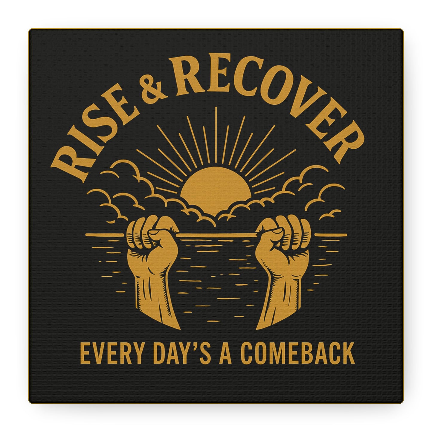 Inspirational Wall Art Canvas, Rise & Recover Motivational Decor, Recovery Art, Unique Gift for Fitness Enthusiasts, Home Decoration