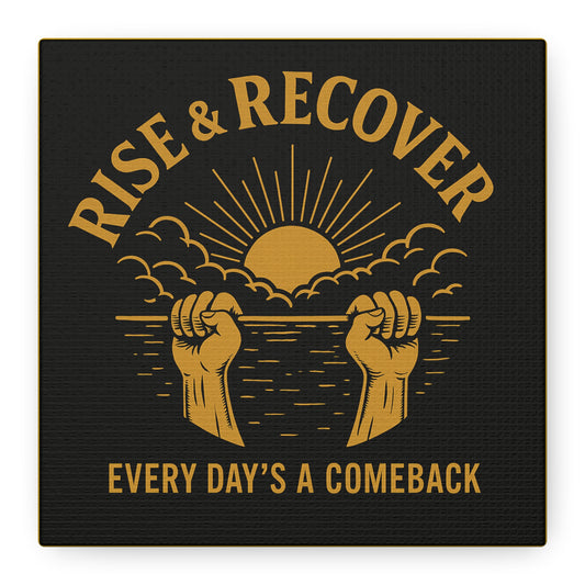 Inspirational Wall Art Canvas, Rise & Recover Motivational Decor, Recovery Art, Unique Gift for Fitness Enthusiasts, Home Decoration