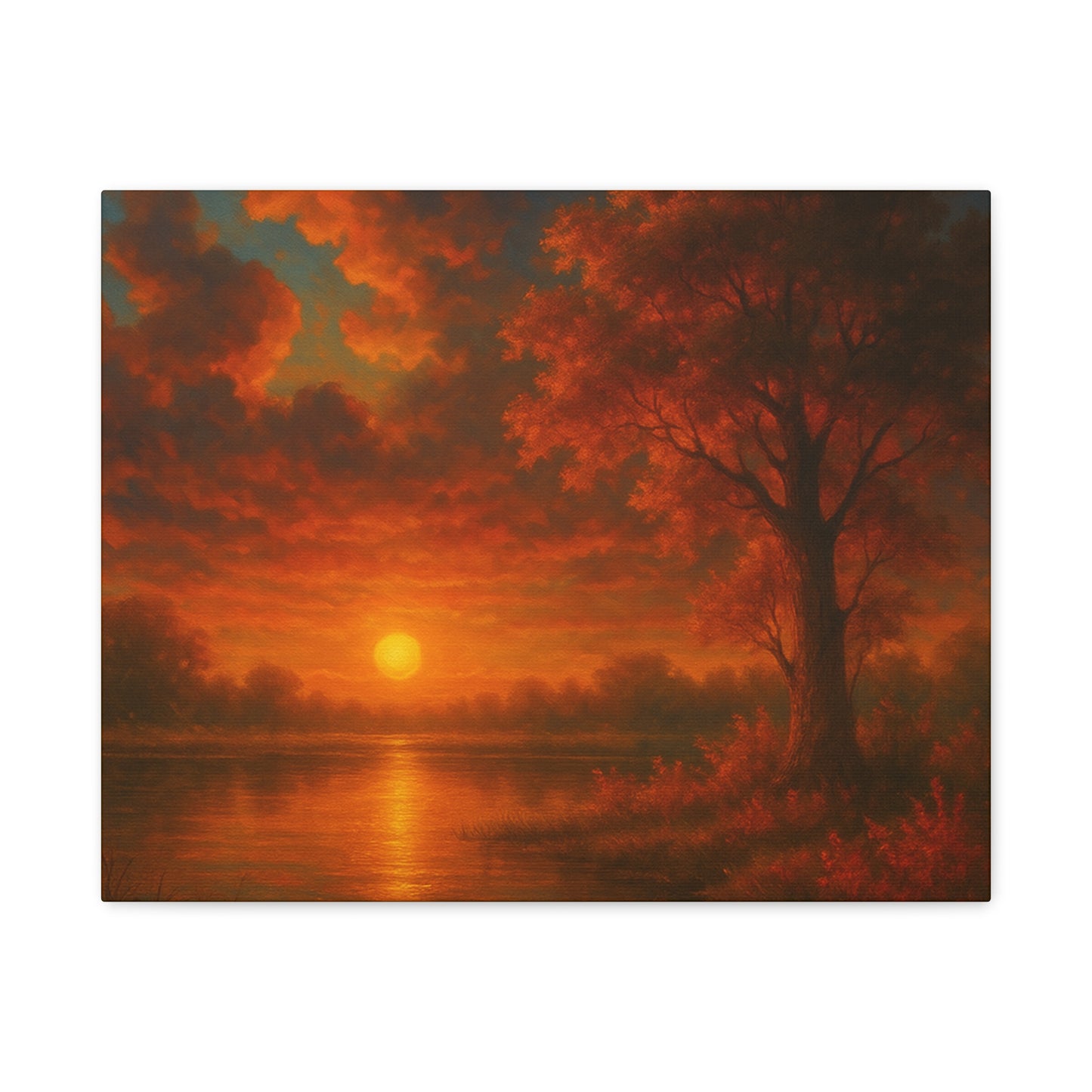 Serene Sunset Canvas Wall Art, Nature Decor, Home Aesthetic, Gift for Art Lovers, Inspiring Wall Hanging, Living Room Decoration