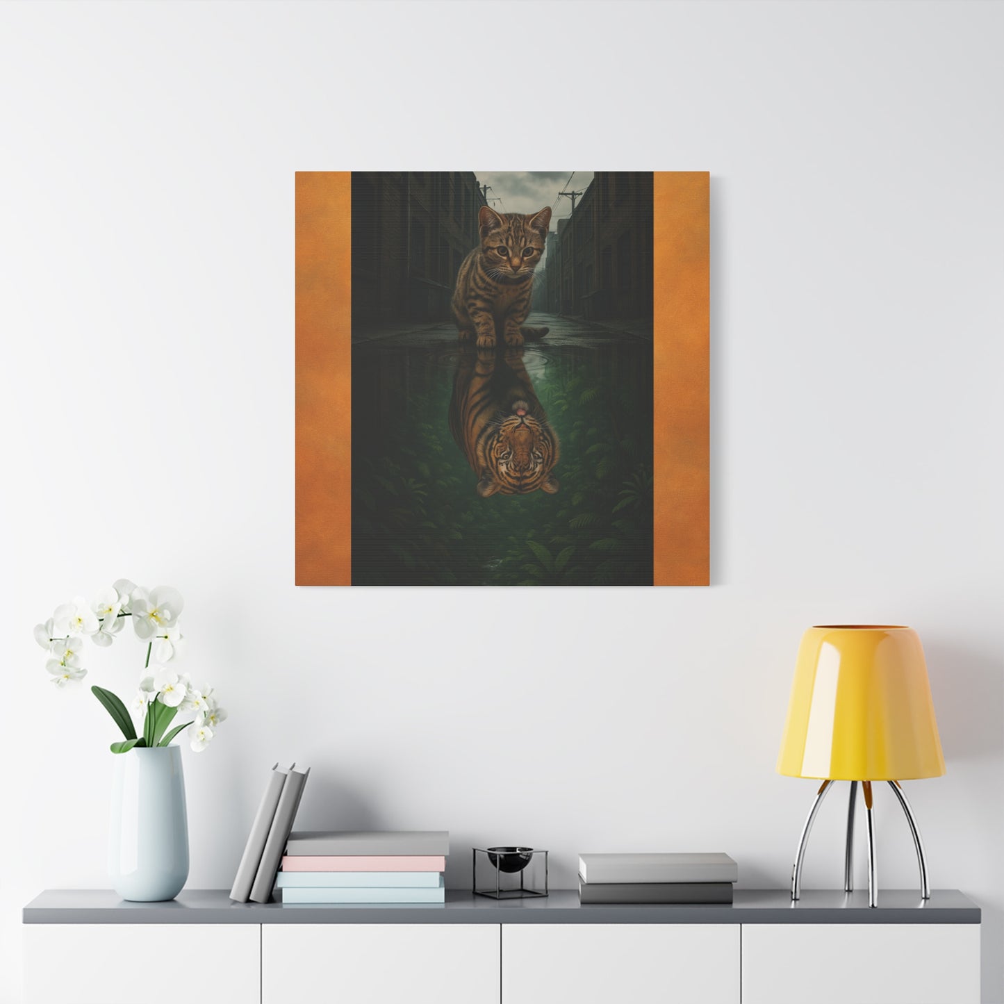Whimsical Cat Canvas Art Print, Adorable Home Decor, Gift for Cat Lovers, Animal Wall Art, Unique Gift for Birthdays