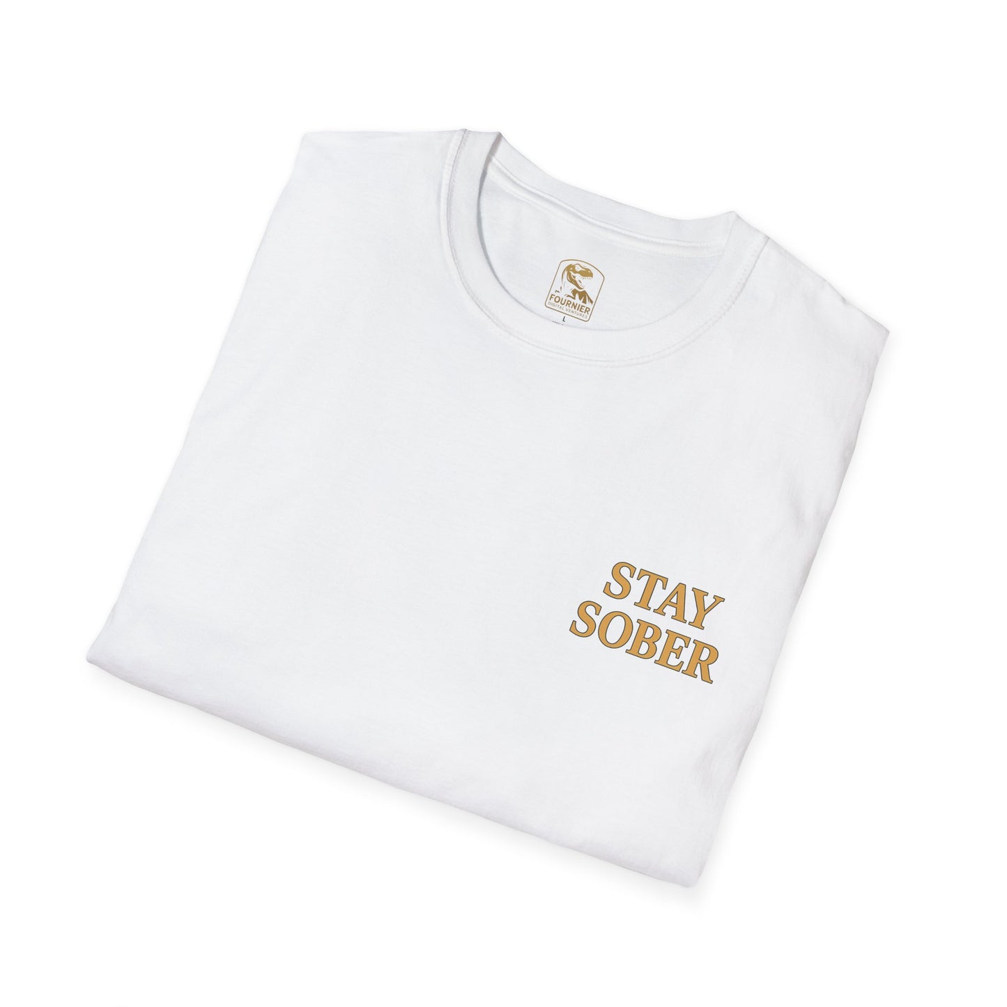 Sobriety Motivation Tee Shirt - Unisex Softstyle T-Shirt All Gas No Breaks Stay Strong Be Real