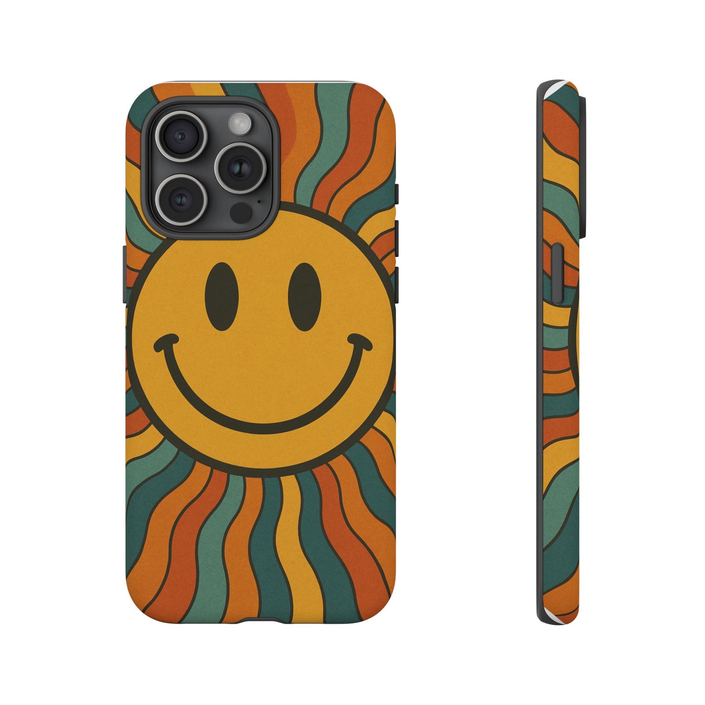 Colorful Smiley Phone Case, Retro Vibe Phone Cover, Cute Gift for Kids and Adults, Fun Protector for Everyday Use, Eco-Friendly Merchandise