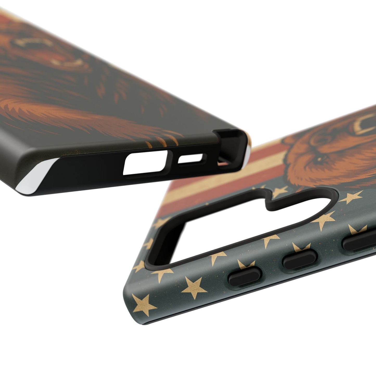 Tough Cases - Patriotic Bear Phone Case, Custom Phone Cover, Strong Protective Case, USA Flag Design, Gift for Outdoors Lovers