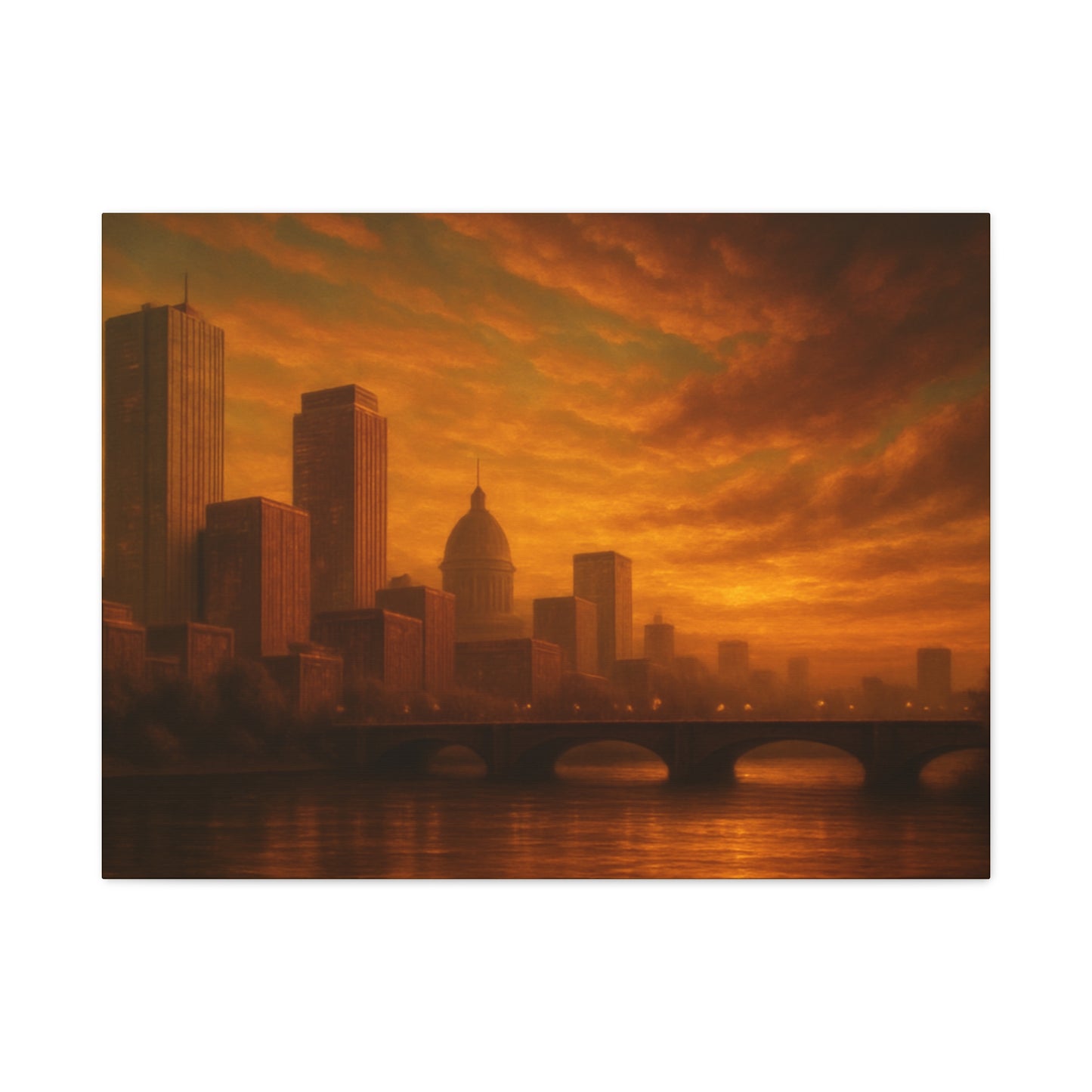 Sunset Cityscape Wall Art, Canvas Print, Home Decor, Urban Landscape, Unique Gift, Modern Art, Interior Design