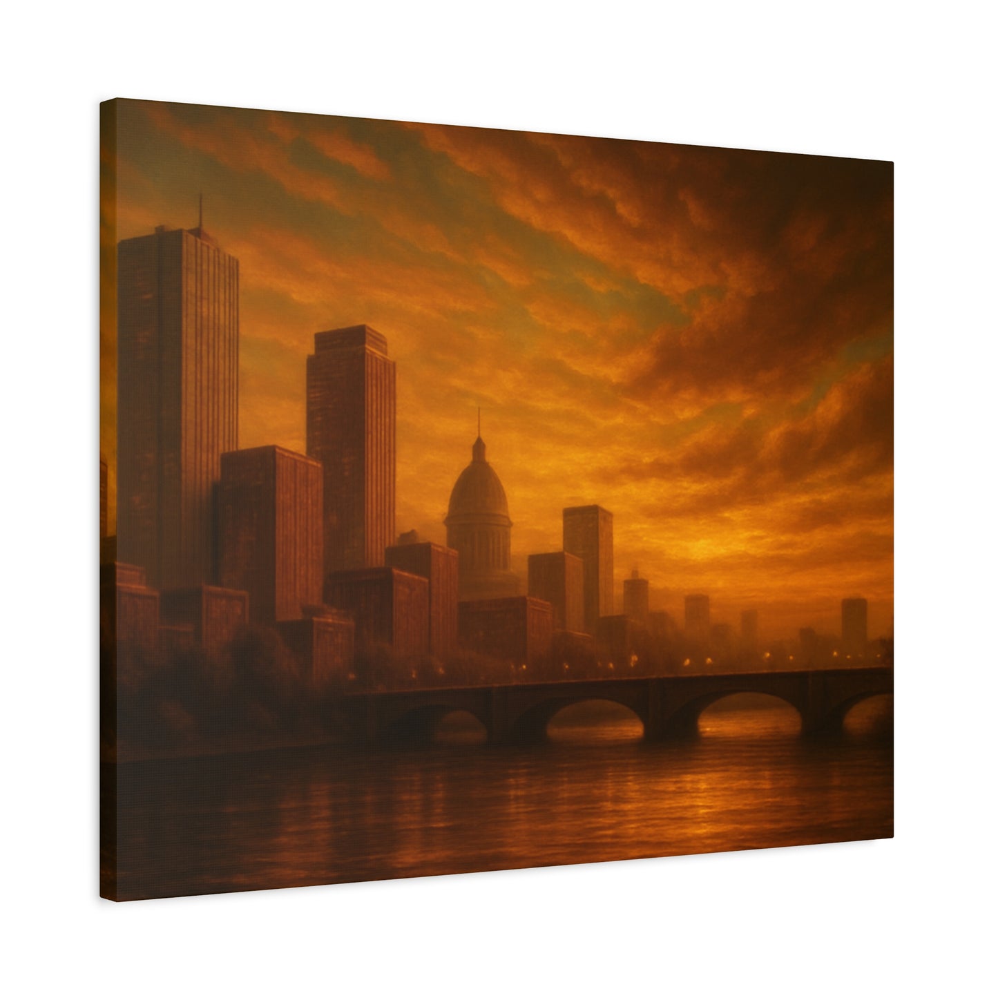 Sunset Cityscape Wall Art, Canvas Print, Home Decor, Urban Landscape, Unique Gift, Modern Art, Interior Design