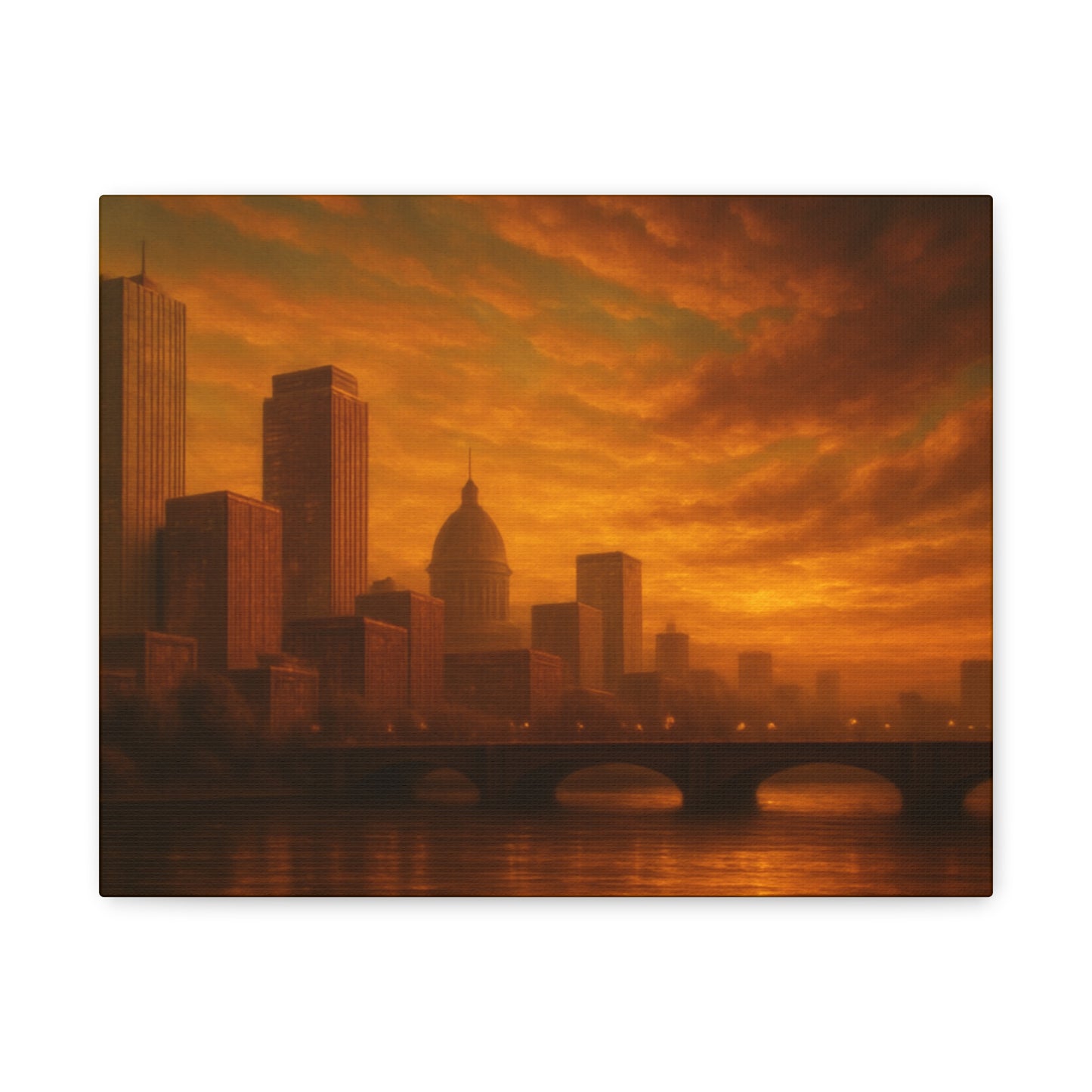 Sunset Cityscape Wall Art, Canvas Print, Home Decor, Urban Landscape, Unique Gift, Modern Art, Interior Design