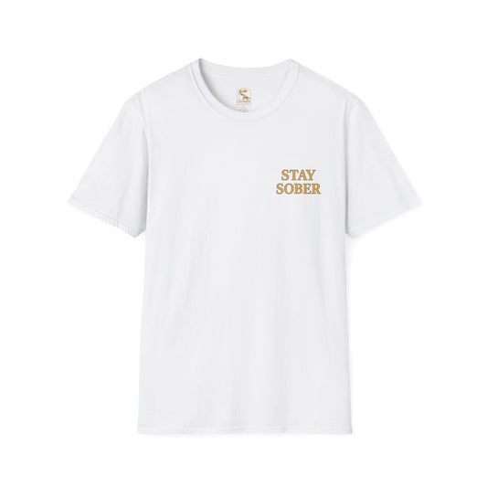 Sobriety Motivation Tee Shirt - Unisex Softstyle T-Shirt All Gas No Breaks Stay Strong Be Real