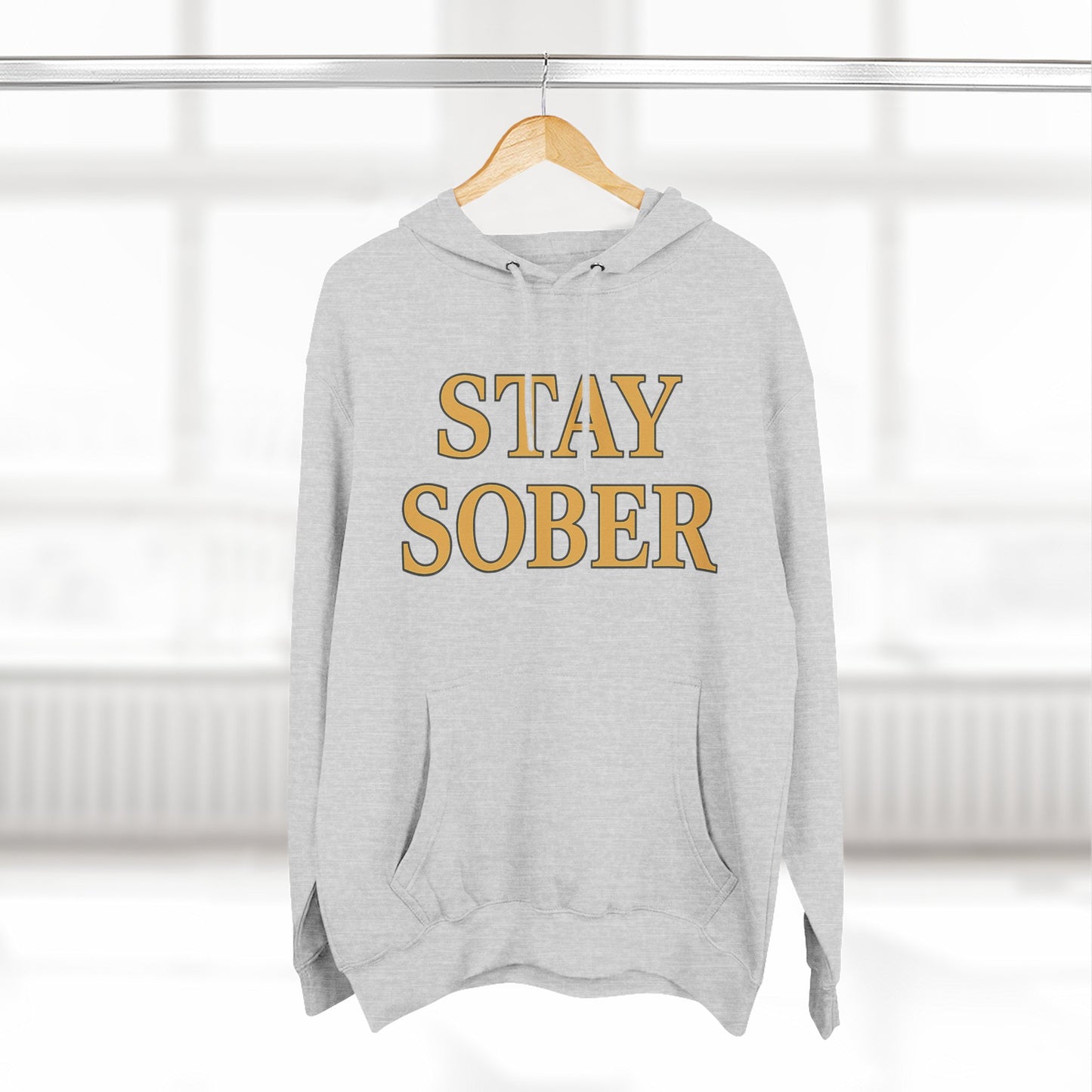 Stay Sober x Faith Hoodie – Gold & Black Christian Recovery Design