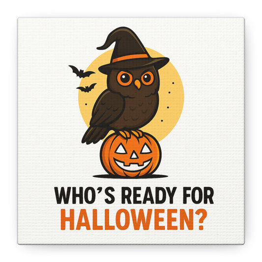 Halloween Owl Canvas Wall Art, Spooky Decor, Fall Home Decor, Holiday Wall Decor, Gift for Halloween Lovers