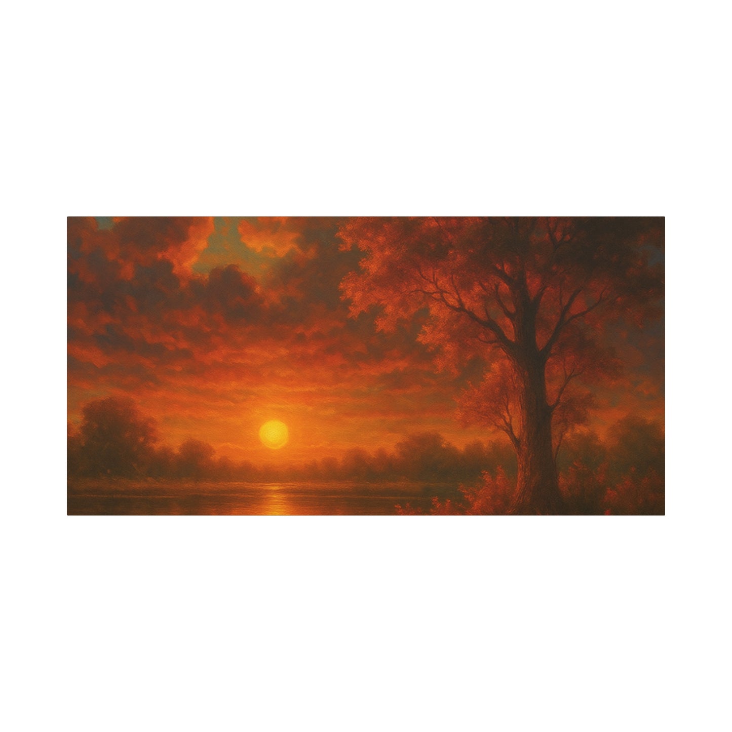Serene Sunset Canvas Wall Art, Nature Decor, Home Aesthetic, Gift for Art Lovers, Inspiring Wall Hanging, Living Room Decoration