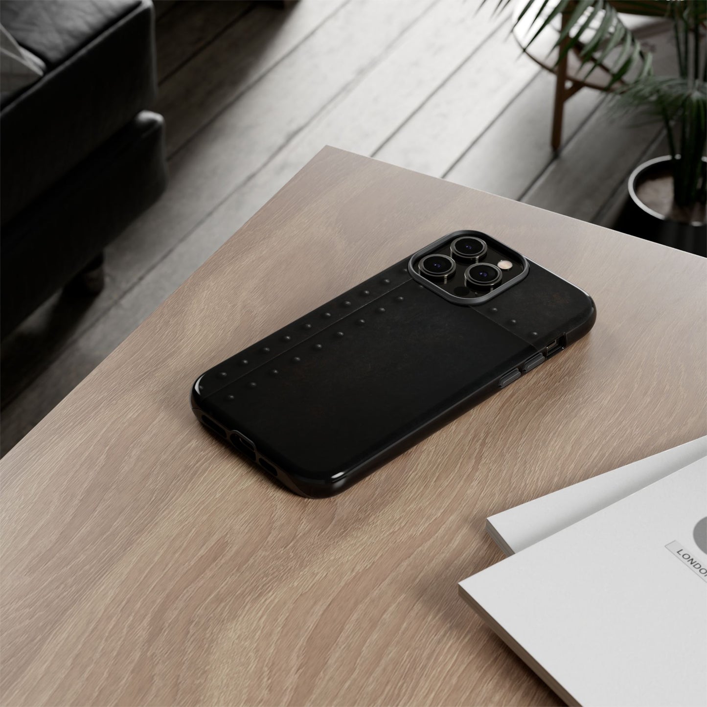 Steel & Smoke – Riveted Shadows Phone Case