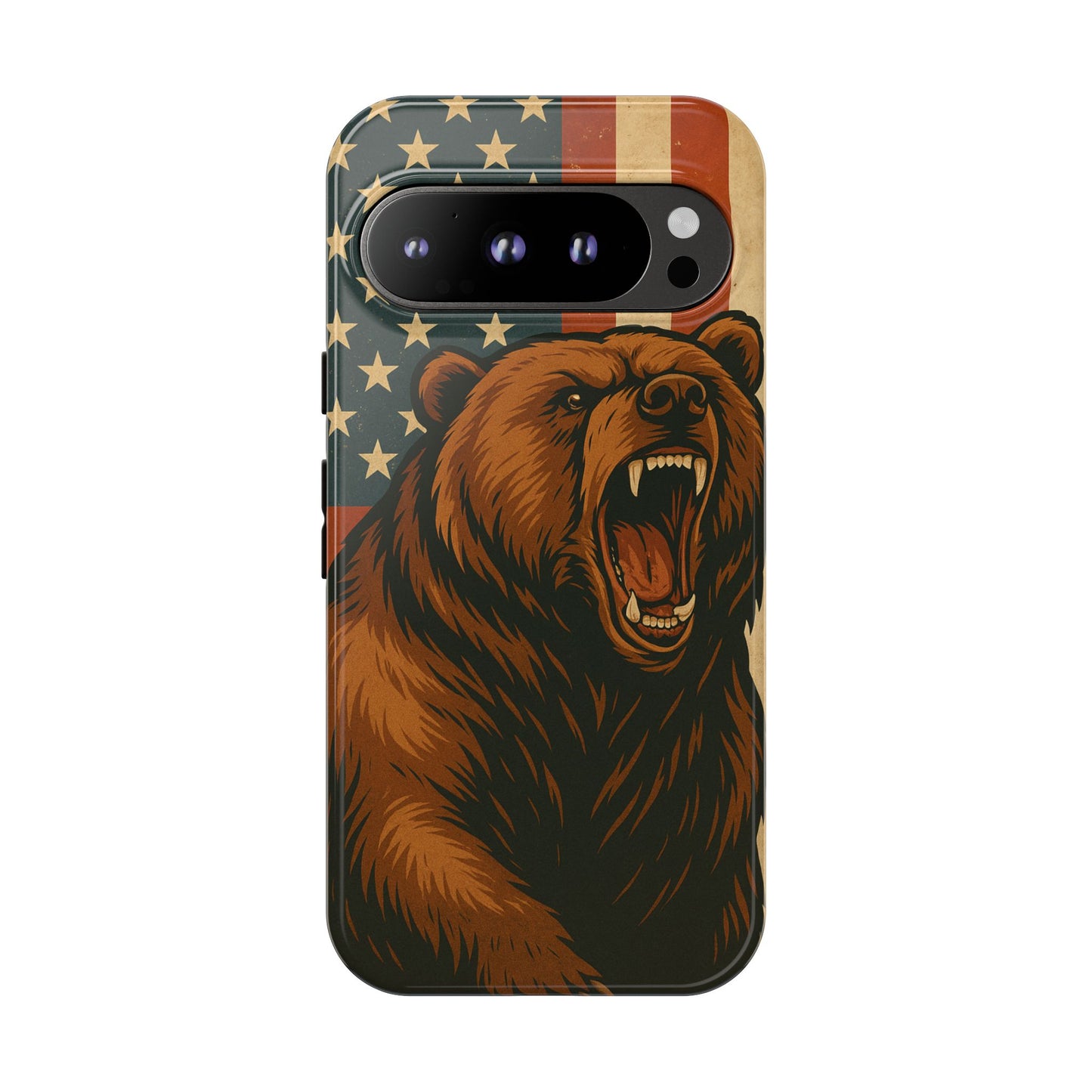 Tough Cases - Patriotic Bear Phone Case, Custom Phone Cover, Strong Protective Case, USA Flag Design, Gift for Outdoors Lovers