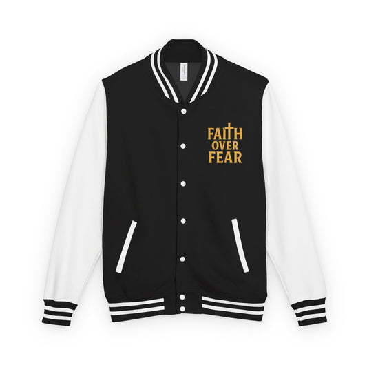 Faith Over Fear Unisex Varsity Jacket – “You’re Closer Than You Think” Edition
