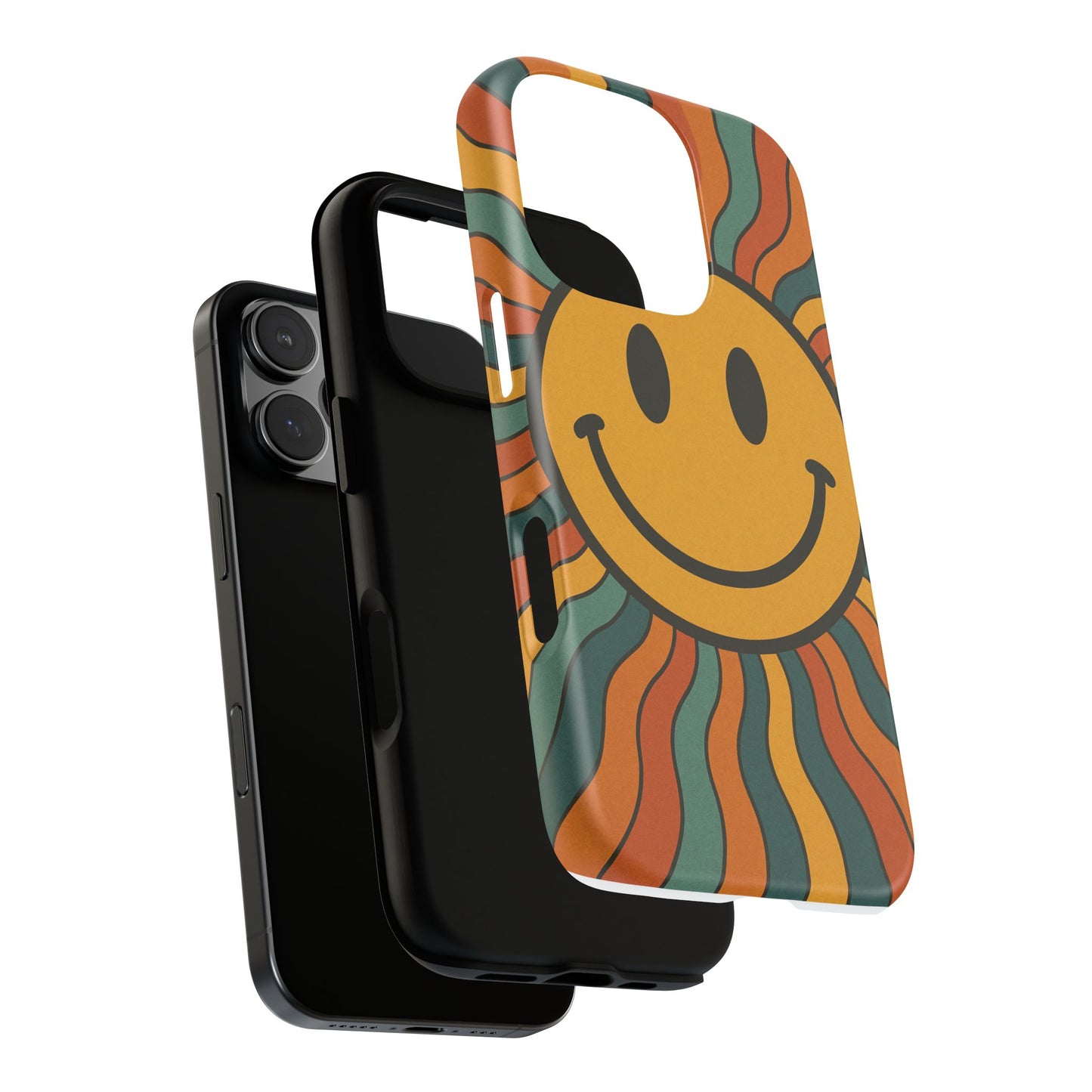 Colorful Smiley Phone Case, Retro Vibe Phone Cover, Cute Gift for Kids and Adults, Fun Protector for Everyday Use, Eco-Friendly Merchandise