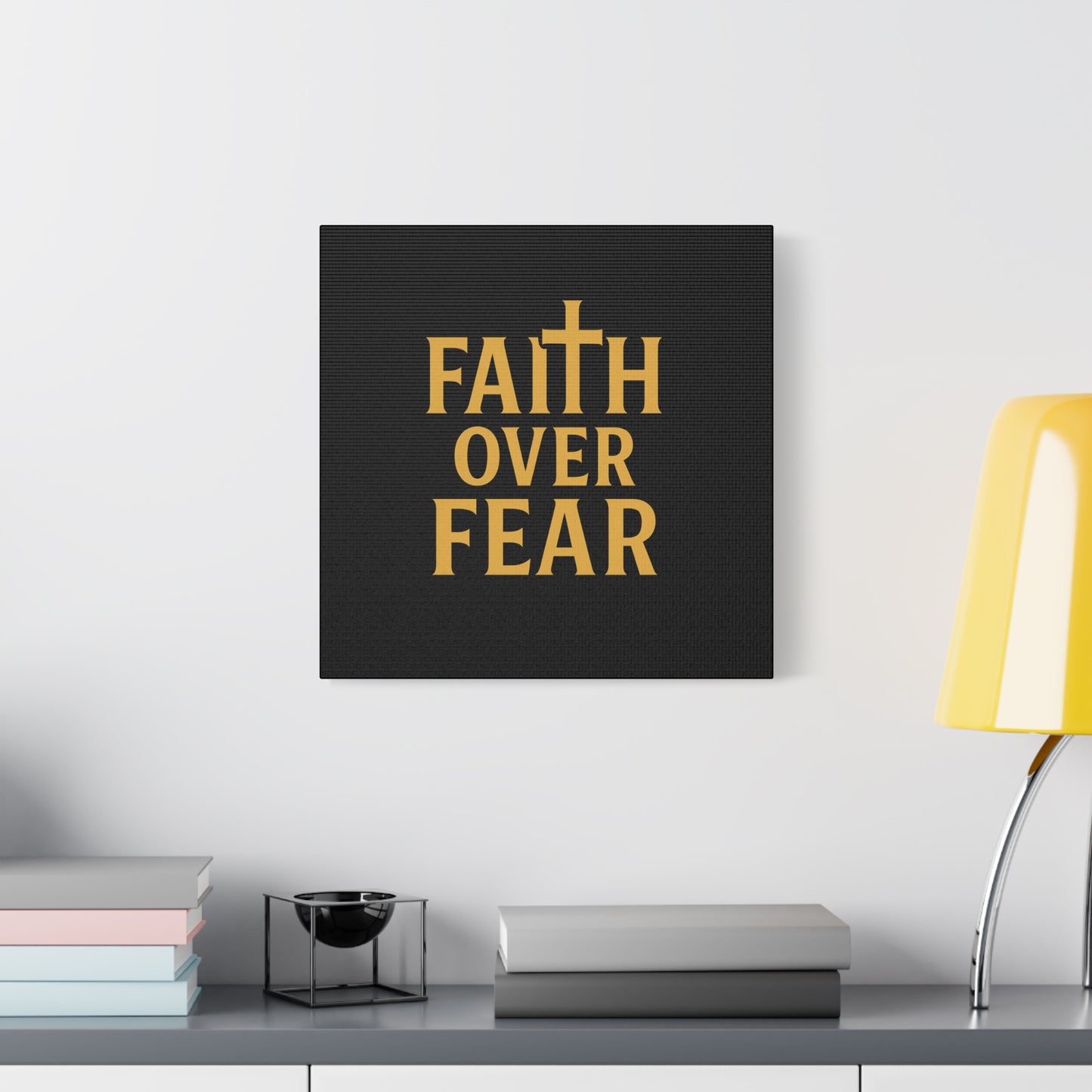 Faith Over Fear Canvas Art - Inspirational Wall Decor, Motivational Gift, Home Decoration, Christian Wall Art, Belief Affirmation