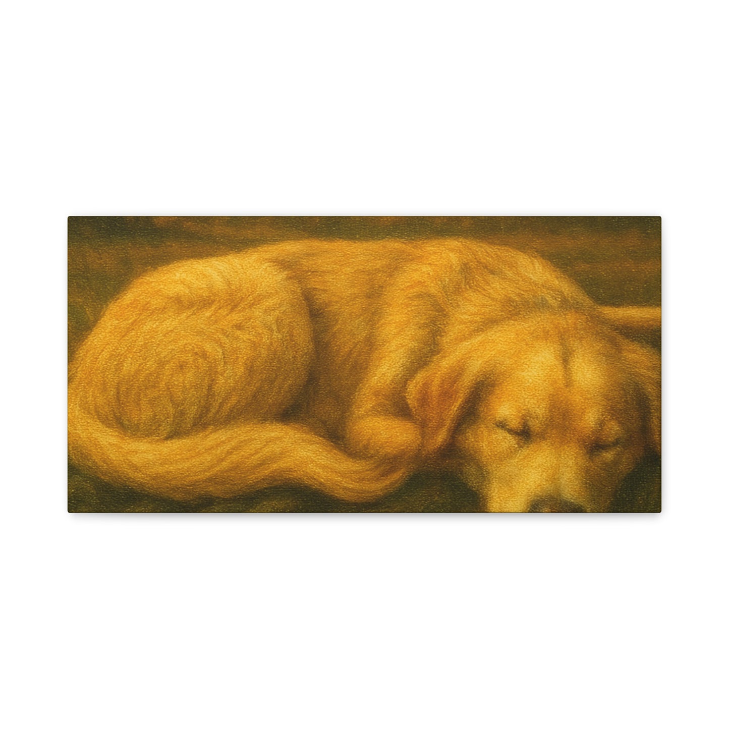 Golden Retriever Art Canvas Print, Dog Lovers Decor, Warm Home Wall Art, Gift for Pet Owners, Relaxing Pet Artwork