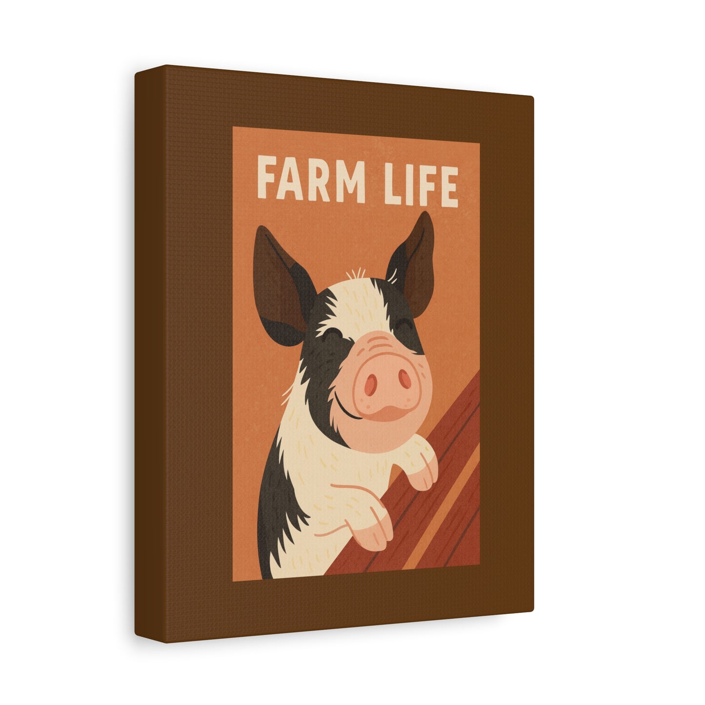 Farm Life Canvas Wall Art, Farm house Decor, Pig Print, Rustic Home Decoration, Gift for Animal Lovers, Farm Themed Art
