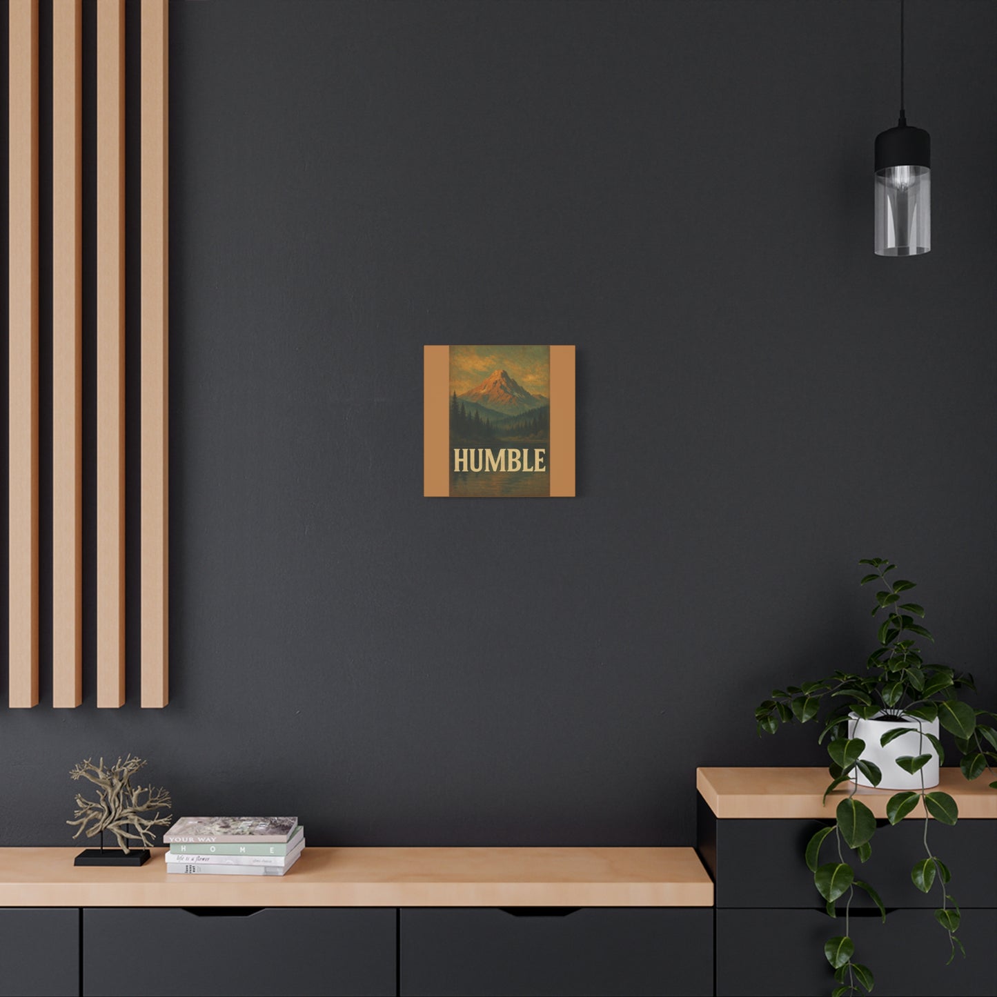 Humble Canvas Wall Art, Rustic Home Decor, Mountain Landscape Art, Inspirational Quotes Wall Art, Nature-Inspired Gift