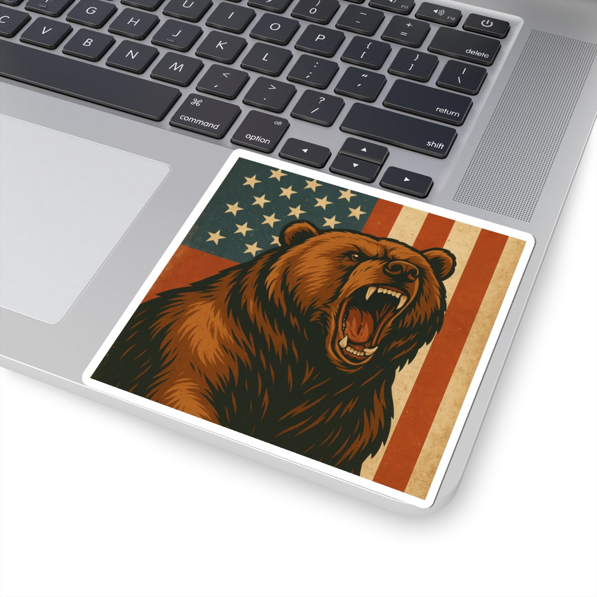 Patriotic Bear Kiss-Cut Stickers | VSCO Stickers, Laptop Decals, Wilderness Decor, USA Pride, Gifts for Nature Lovers