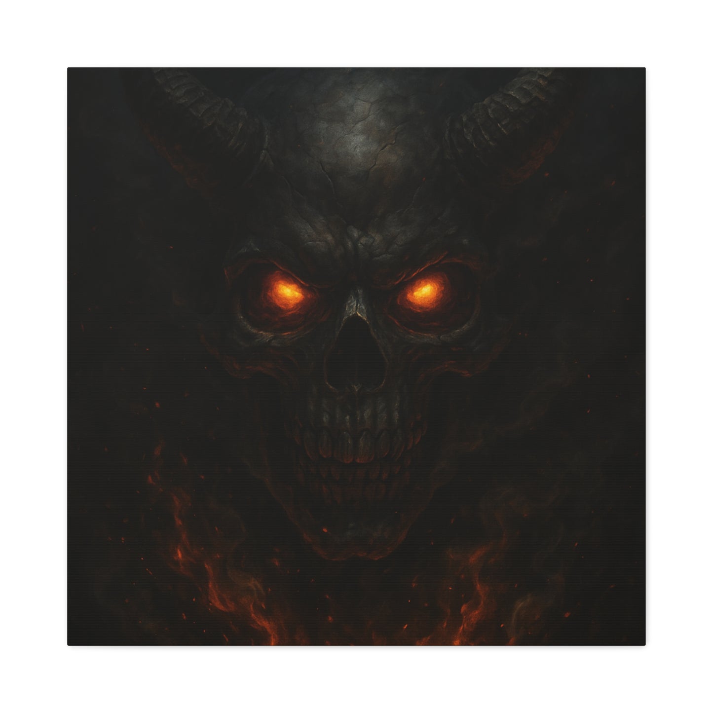 Dark Fantasy Wall Art, Matte Canvas with Fiery Skull Design, Demon Home Decor, Gothic Wall Decor, Unique Gift for Halloween, Edgy [...]