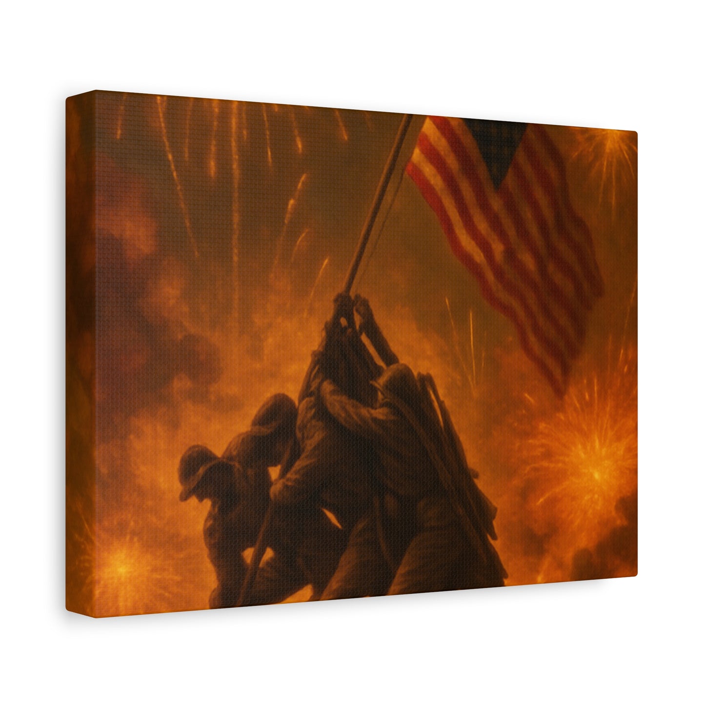 Patriotic Matte Canvas Wall Art, Military Tribute Decor, Independence Day Decoration, Veteran's Day Gift, Home Gallery Display