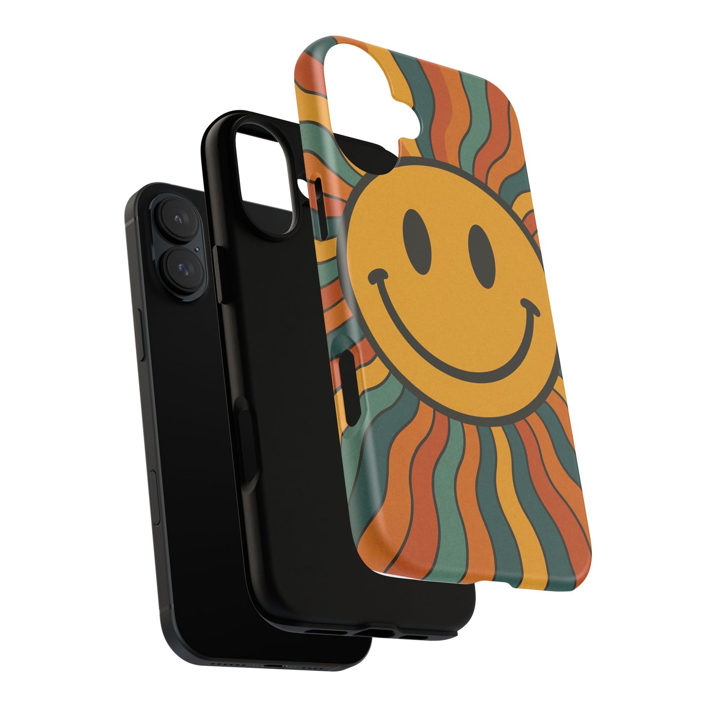 Colorful Smiley Phone Case, Retro Vibe Phone Cover, Cute Gift for Kids and Adults, Fun Protector for Everyday Use, Eco-Friendly Merchandise