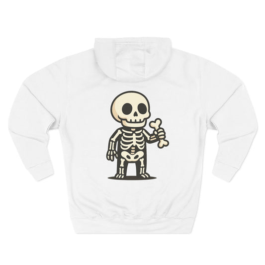 Dawg Mom Three-Panel Fleece Hoodie, Cozy Pet Lover Gift, Halloween Apparel, Comfortable Casual Wear, Bone Skeleton Design