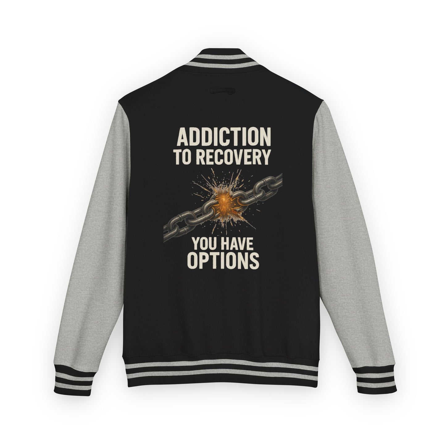 Unisex Heavyweight Letterman Jacket - Vintage Style, Perfect Gift for Recovery and Motivation, Casual Wear, Sports Jacket, College Style
