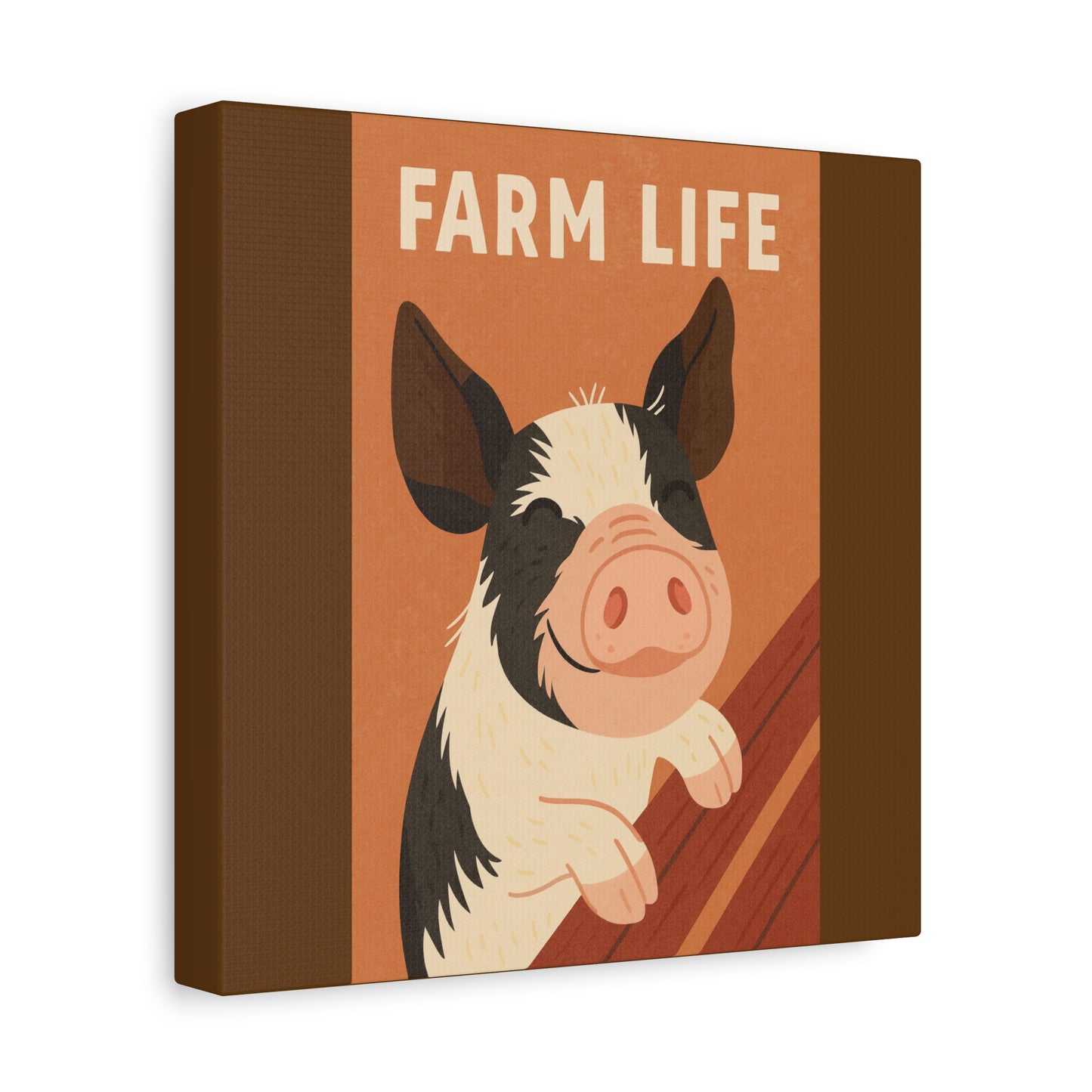 Farm Life Canvas Wall Art, Farm house Decor, Pig Print, Rustic Home Decoration, Gift for Animal Lovers, Farm Themed Art