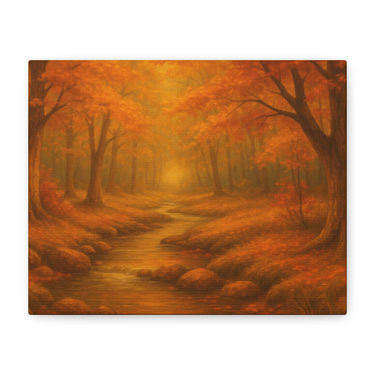 Autumn Landscape Canvas Print, Cozy Home Decor, Fall Wall Art, Nature Inspired Gift, Thanksgiving Decoration