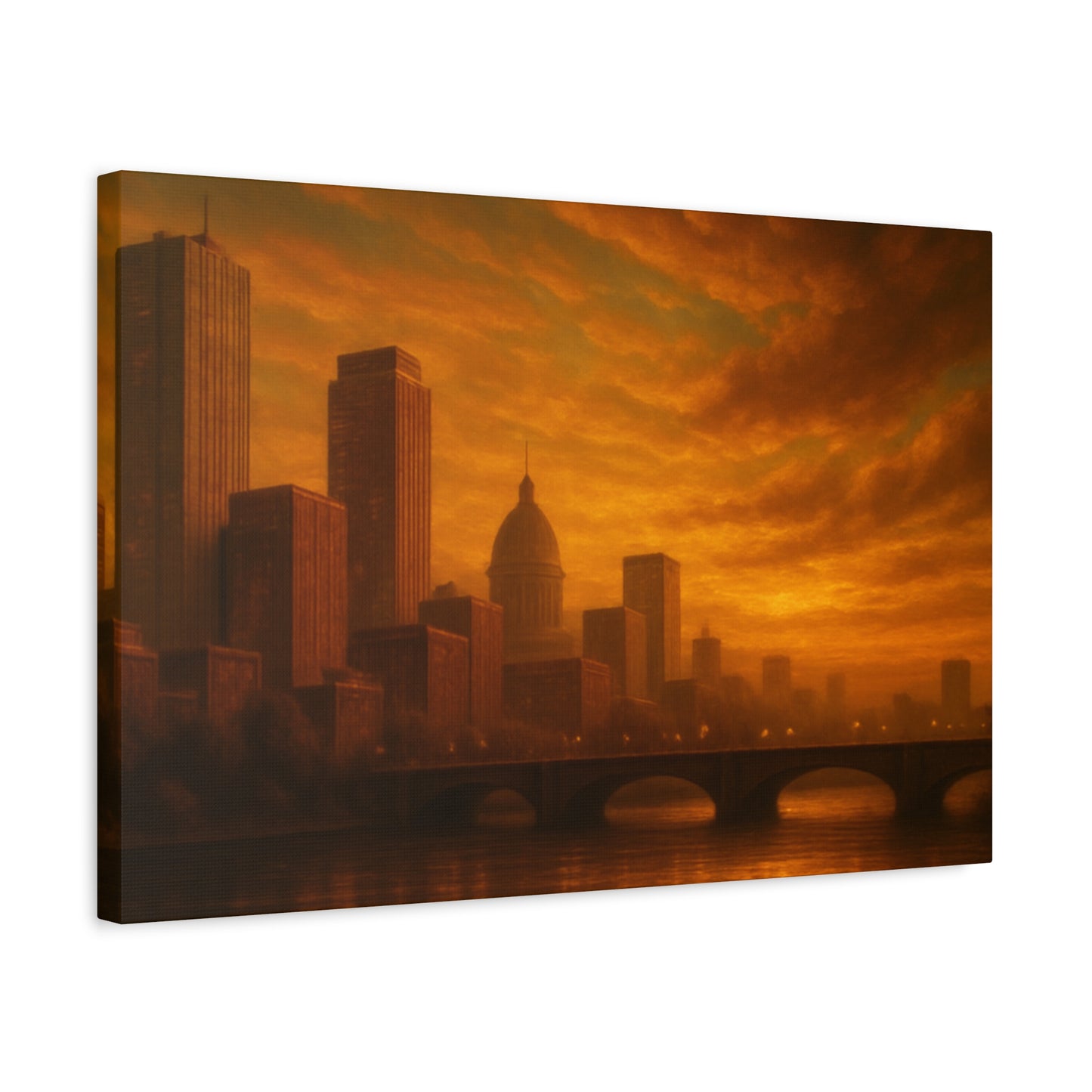 Sunset Cityscape Wall Art, Canvas Print, Home Decor, Urban Landscape, Unique Gift, Modern Art, Interior Design