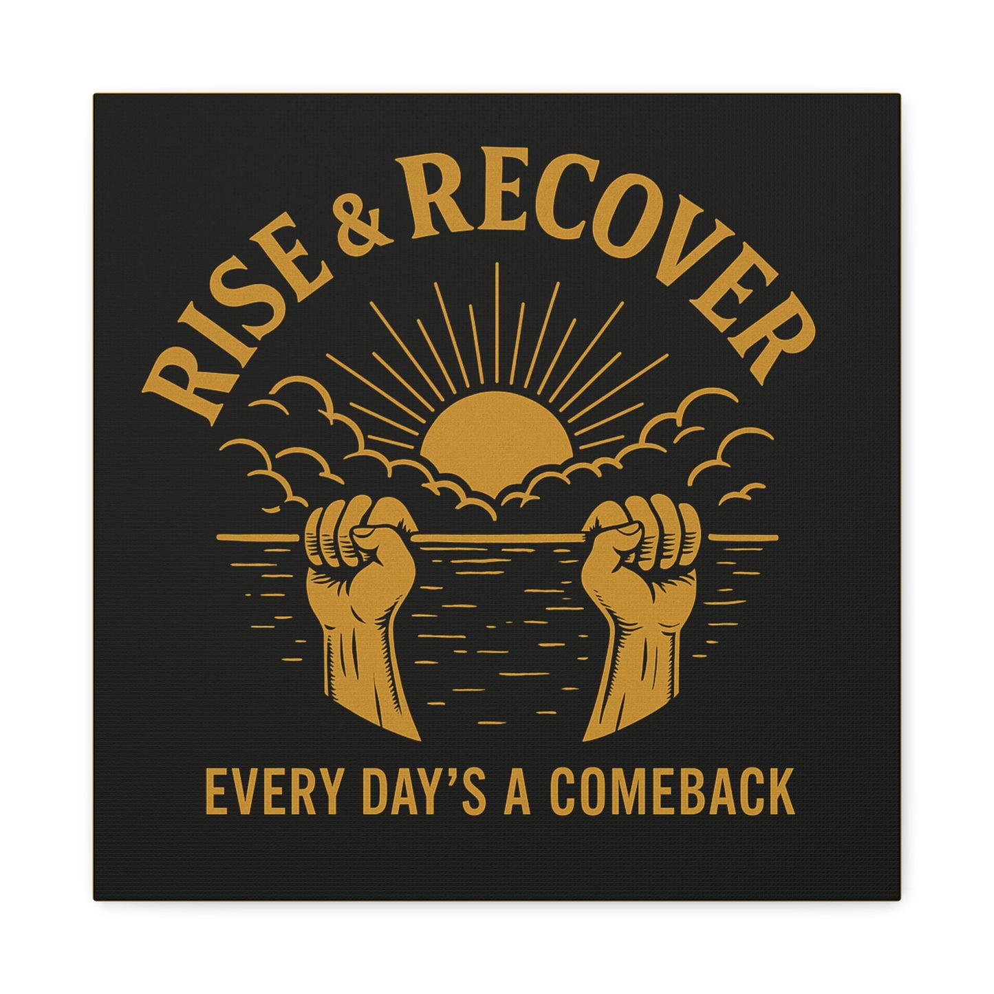Inspirational Wall Art Canvas, Rise & Recover Motivational Decor, Recovery Art, Unique Gift for Fitness Enthusiasts, Home Decoration
