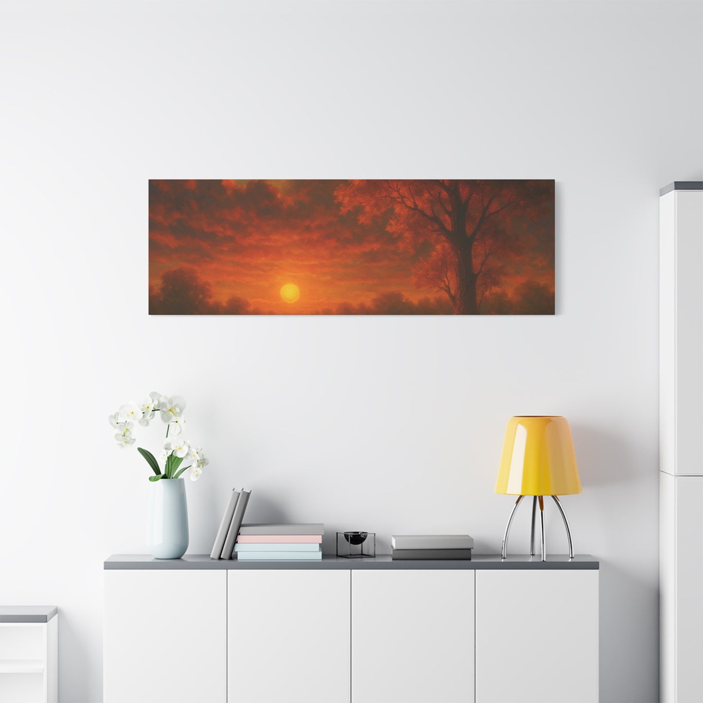 Serene Sunset Canvas Wall Art, Nature Decor, Home Aesthetic, Gift for Art Lovers, Inspiring Wall Hanging, Living Room Decoration