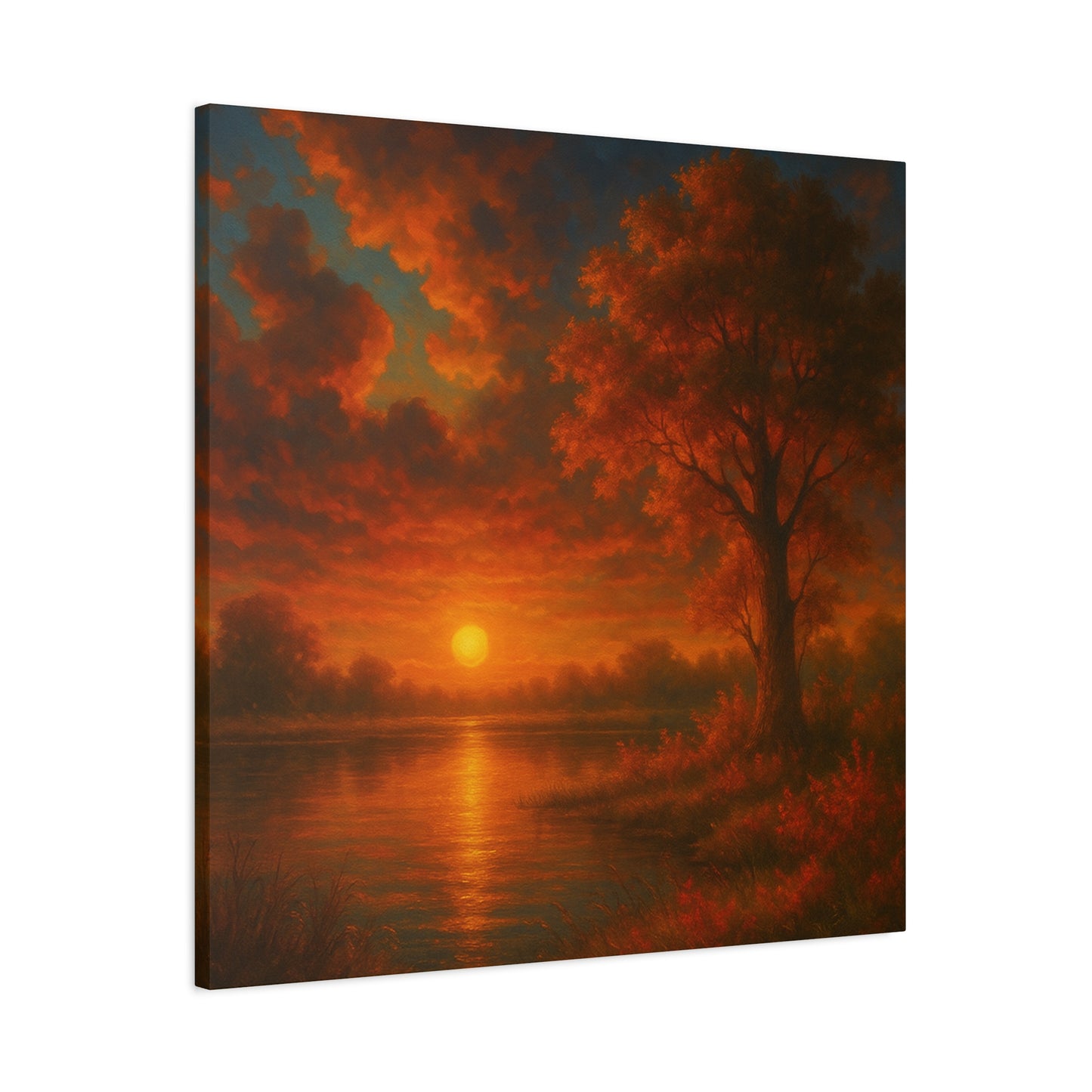 Serene Sunset Canvas Wall Art, Nature Decor, Home Aesthetic, Gift for Art Lovers, Inspiring Wall Hanging, Living Room Decoration