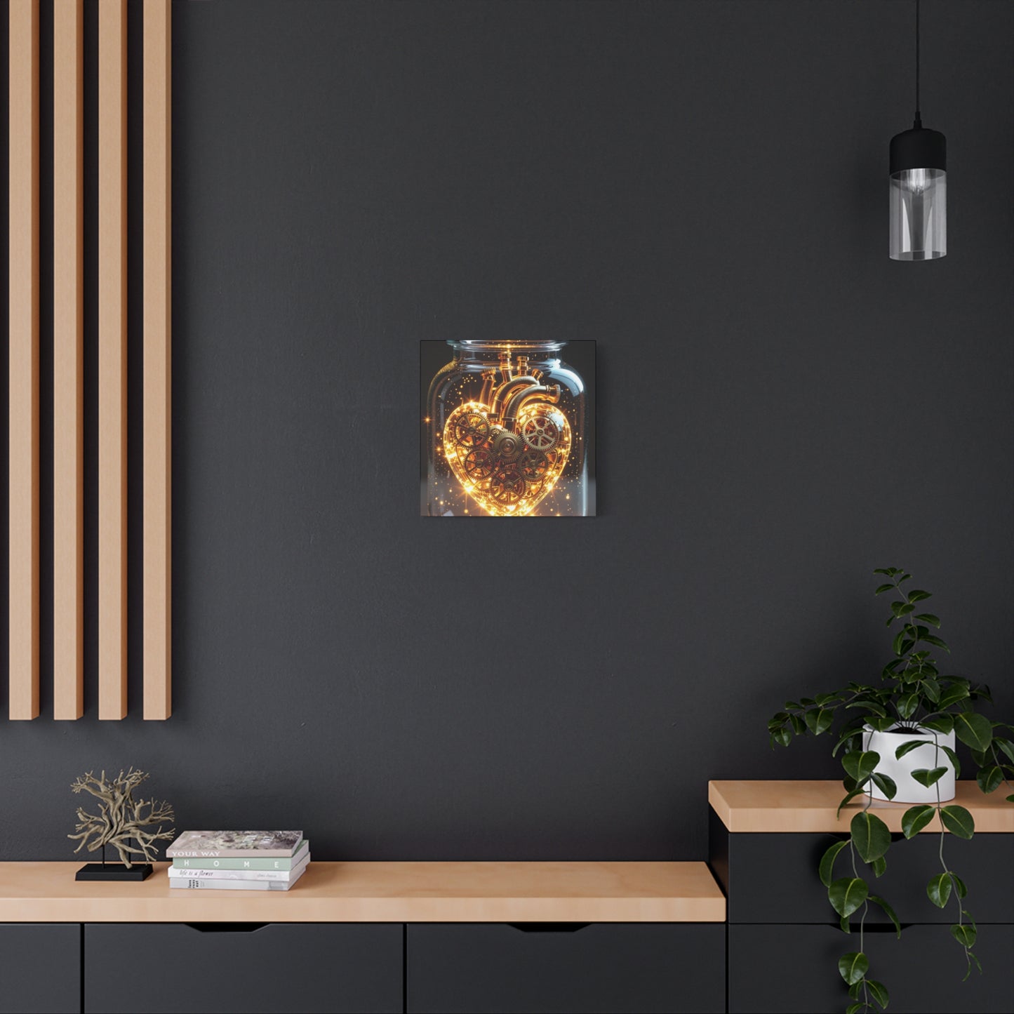 Steampunk Heart Canvas Wall Art, Perfect for Home Decor, Love Gifts, Industrial Style Decor, Unique Gift for Him/Her, Heart Gear Canvas
