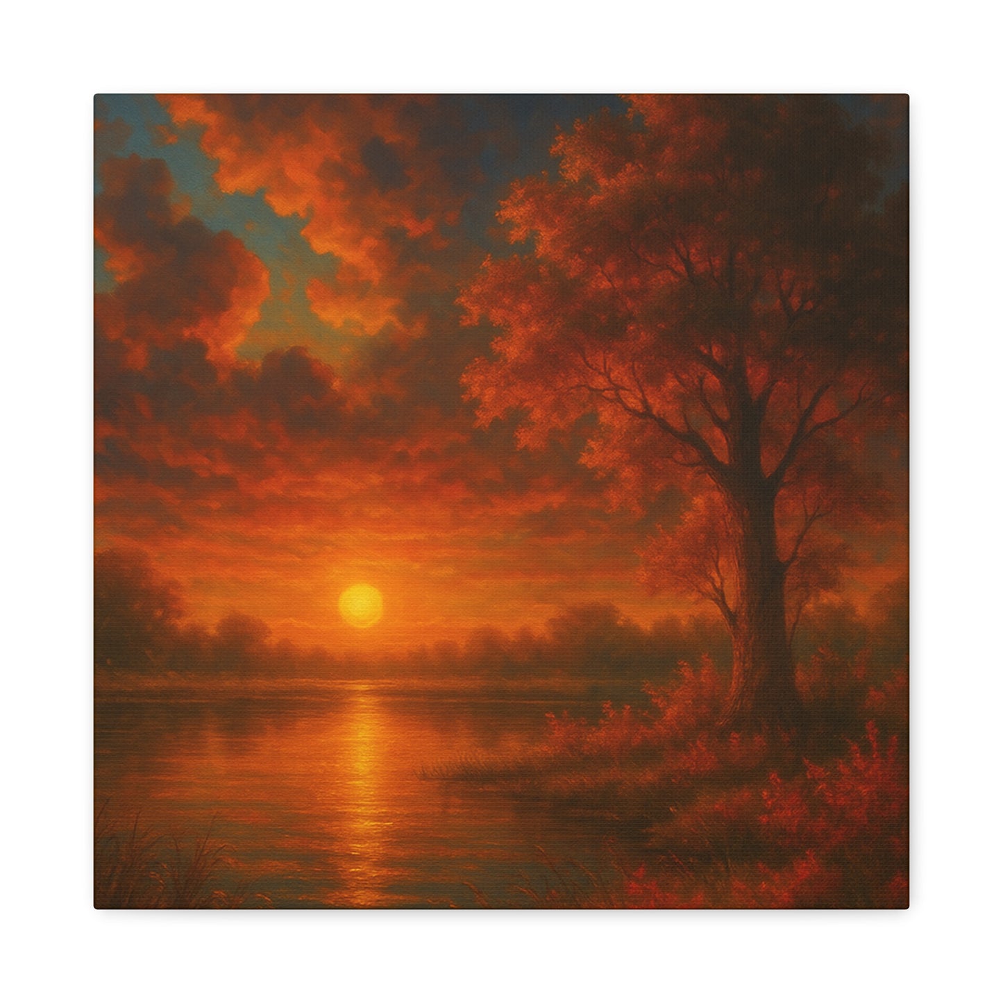 Serene Sunset Canvas Wall Art, Nature Decor, Home Aesthetic, Gift for Art Lovers, Inspiring Wall Hanging, Living Room Decoration