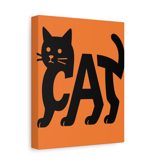 Cat-Themed Matte Canvas Art, Cute Cat Decor, Halloween Wall Art, Pet Lover Gift, Cat Lover Home Decor, Black Cat Artwork