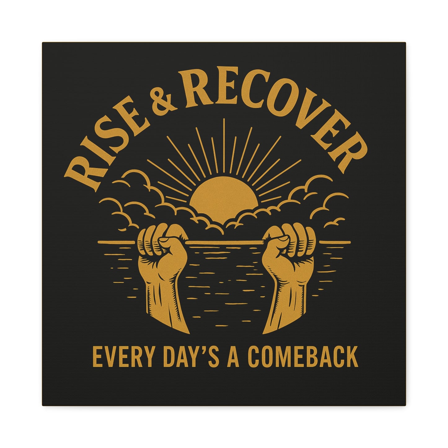 Inspirational Wall Art Canvas, Rise & Recover Motivational Decor, Recovery Art, Unique Gift for Fitness Enthusiasts, Home Decoration