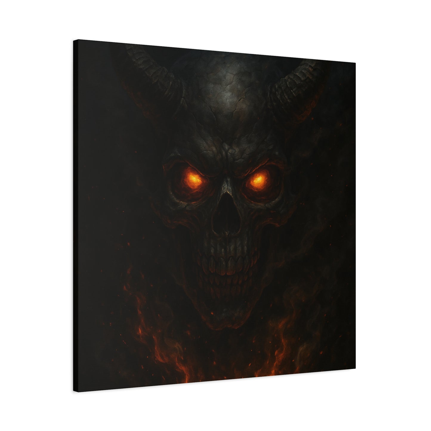 Dark Fantasy Wall Art, Matte Canvas with Fiery Skull Design, Demon Home Decor, Gothic Wall Decor, Unique Gift for Halloween, Edgy [...]
