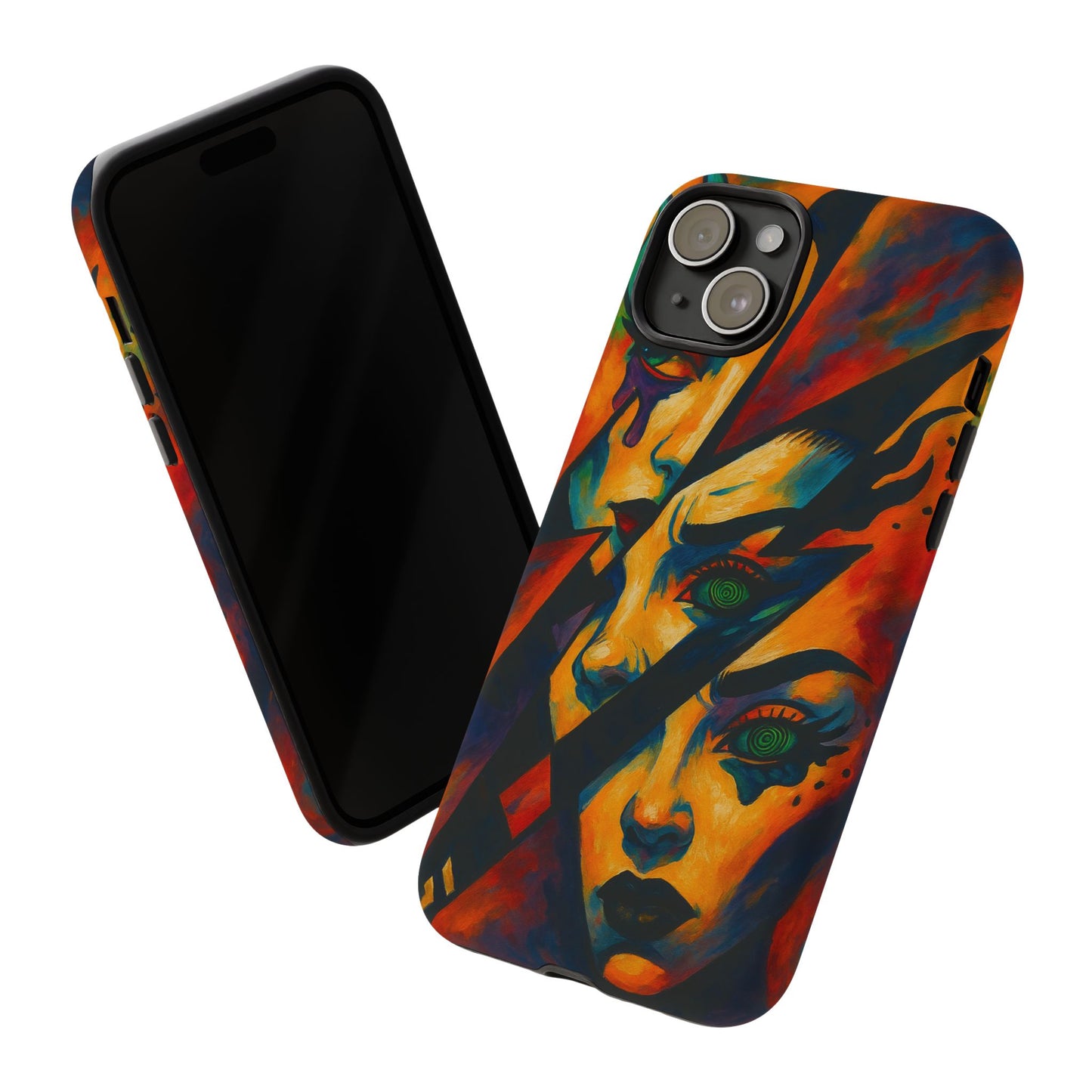 Vibrant Phone Case with Edgy Art, Tough Cases for Trendsetters, Unique Gift for Art Lovers, Colorful Phone Accessory, Protection and Style