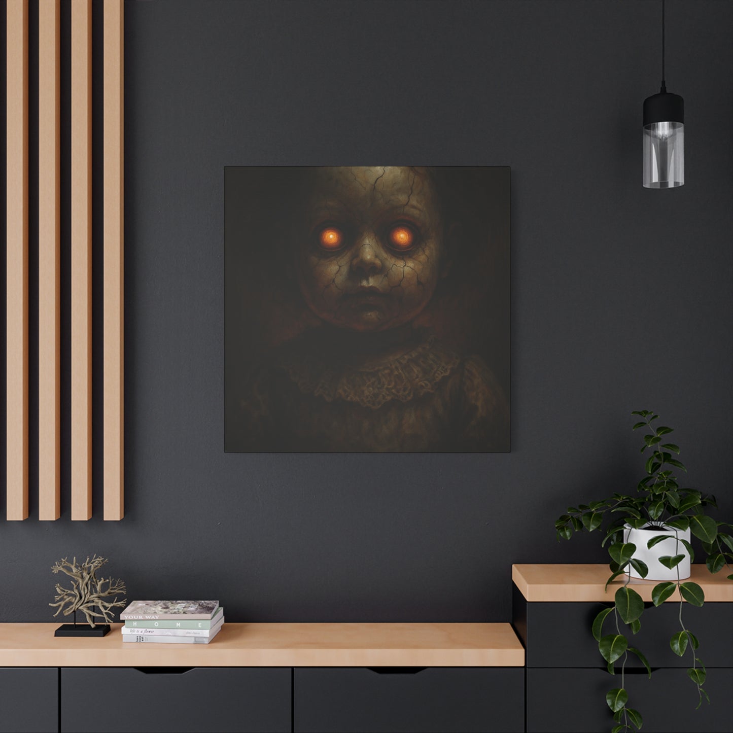Eerie Artwork Canvas, Horror Decor, Creepy Wall Art, Spooky Gift, Haunted Home Decoration