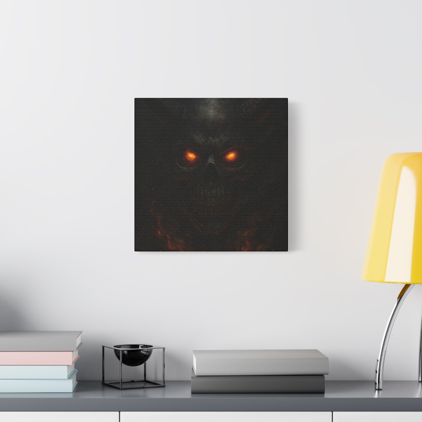Dark Fantasy Wall Art, Matte Canvas with Fiery Skull Design, Demon Home Decor, Gothic Wall Decor, Unique Gift for Halloween, Edgy [...]