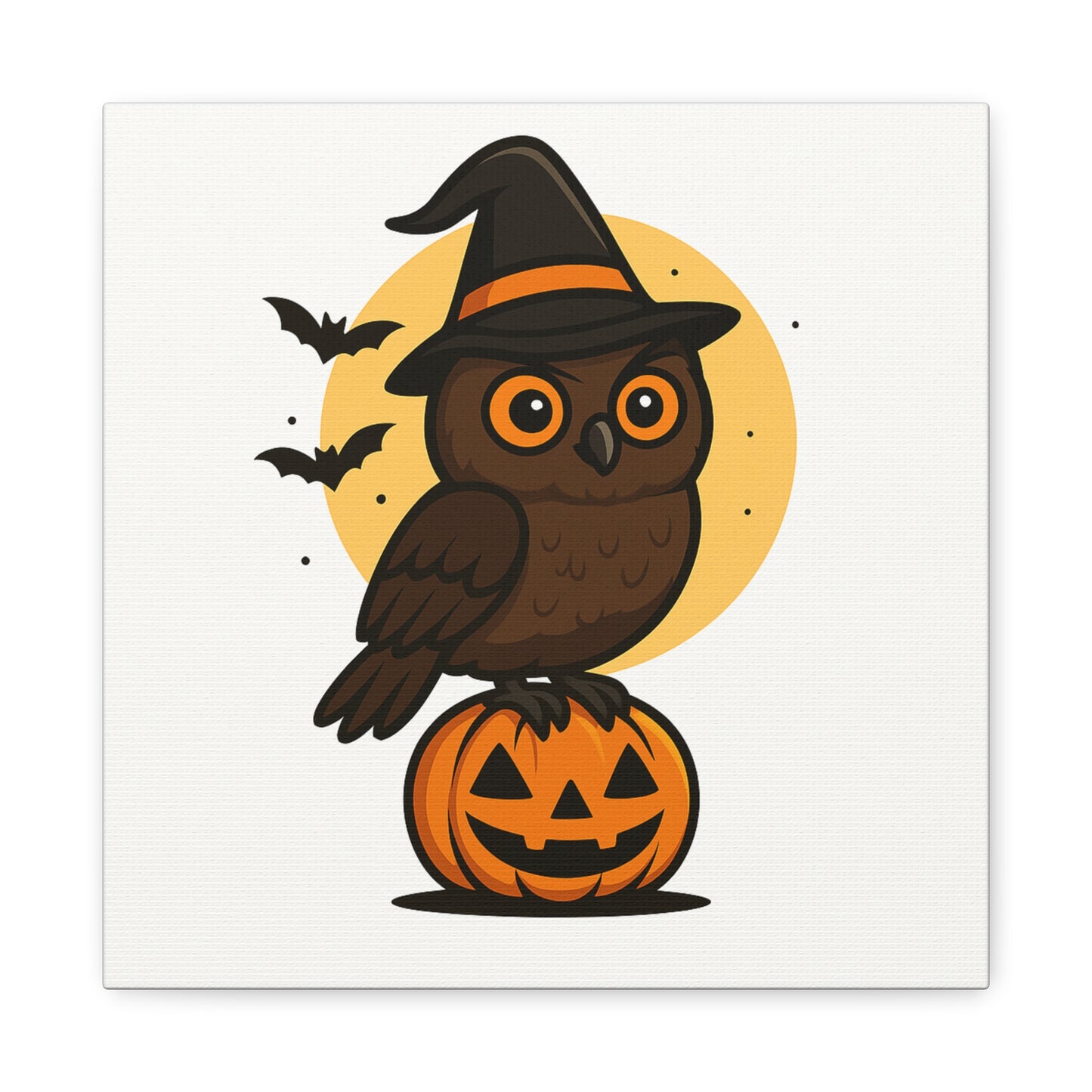 Halloween Owl Canvas Art, Fall Decor, Pumpkin Wall Decor, Spooky Home Decoration, Kids Room Wall Art