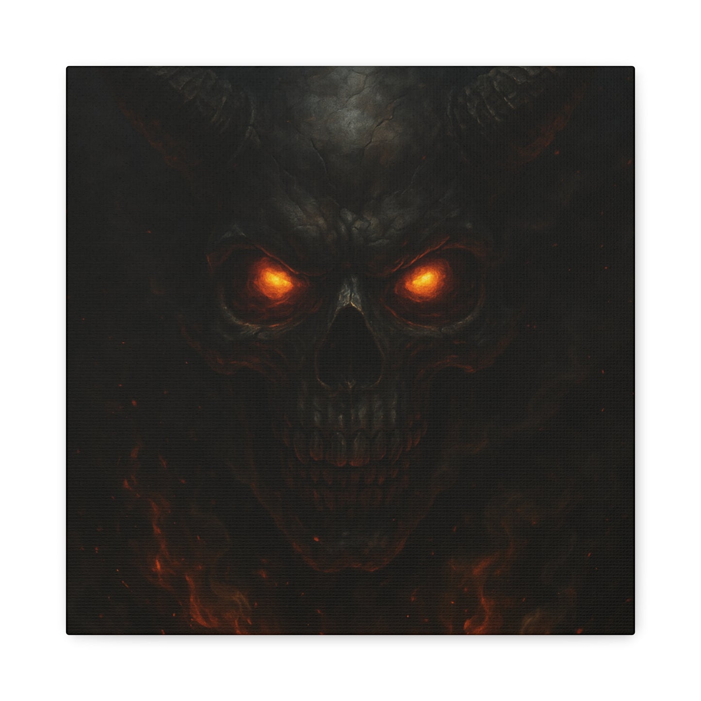 Dark Fantasy Wall Art, Matte Canvas with Fiery Skull Design, Demon Home Decor, Gothic Wall Decor, Unique Gift for Halloween, Edgy [...]