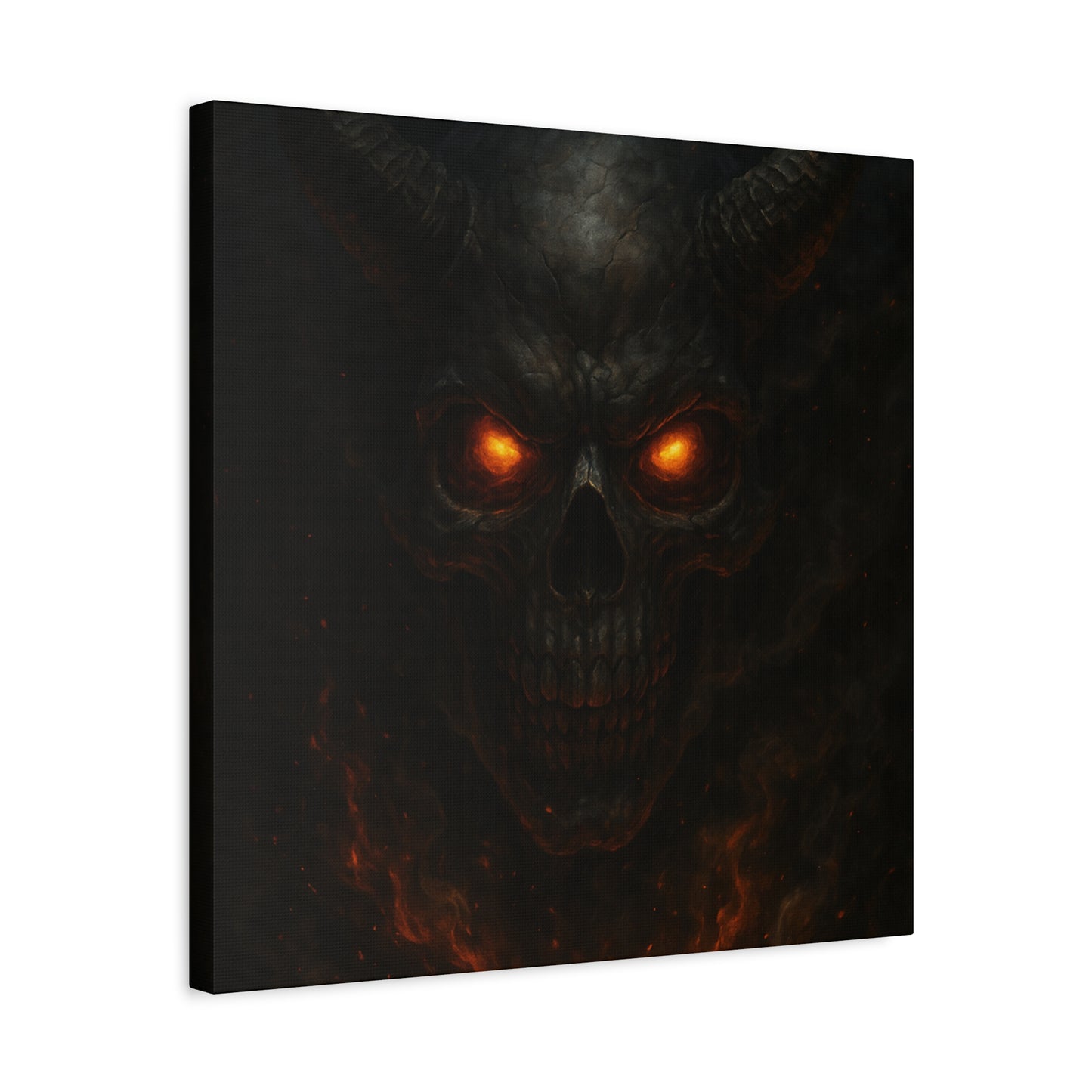 Dark Fantasy Wall Art, Matte Canvas with Fiery Skull Design, Demon Home Decor, Gothic Wall Decor, Unique Gift for Halloween, Edgy [...]