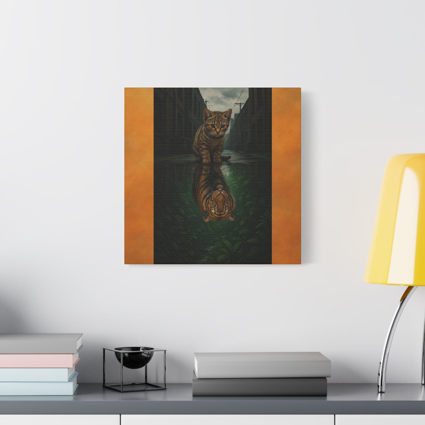 Whimsical Cat Canvas Art Print, Adorable Home Decor, Gift for Cat Lovers, Animal Wall Art, Unique Gift for Birthdays
