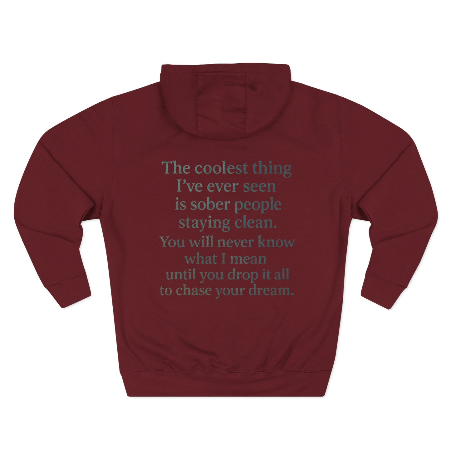 Stay Sober Three-Panel Fleece Hoodie | Recovery Fashion, Inspirational Gift, Motivational Apparel, Casual Wear, Cozy Lifestyle