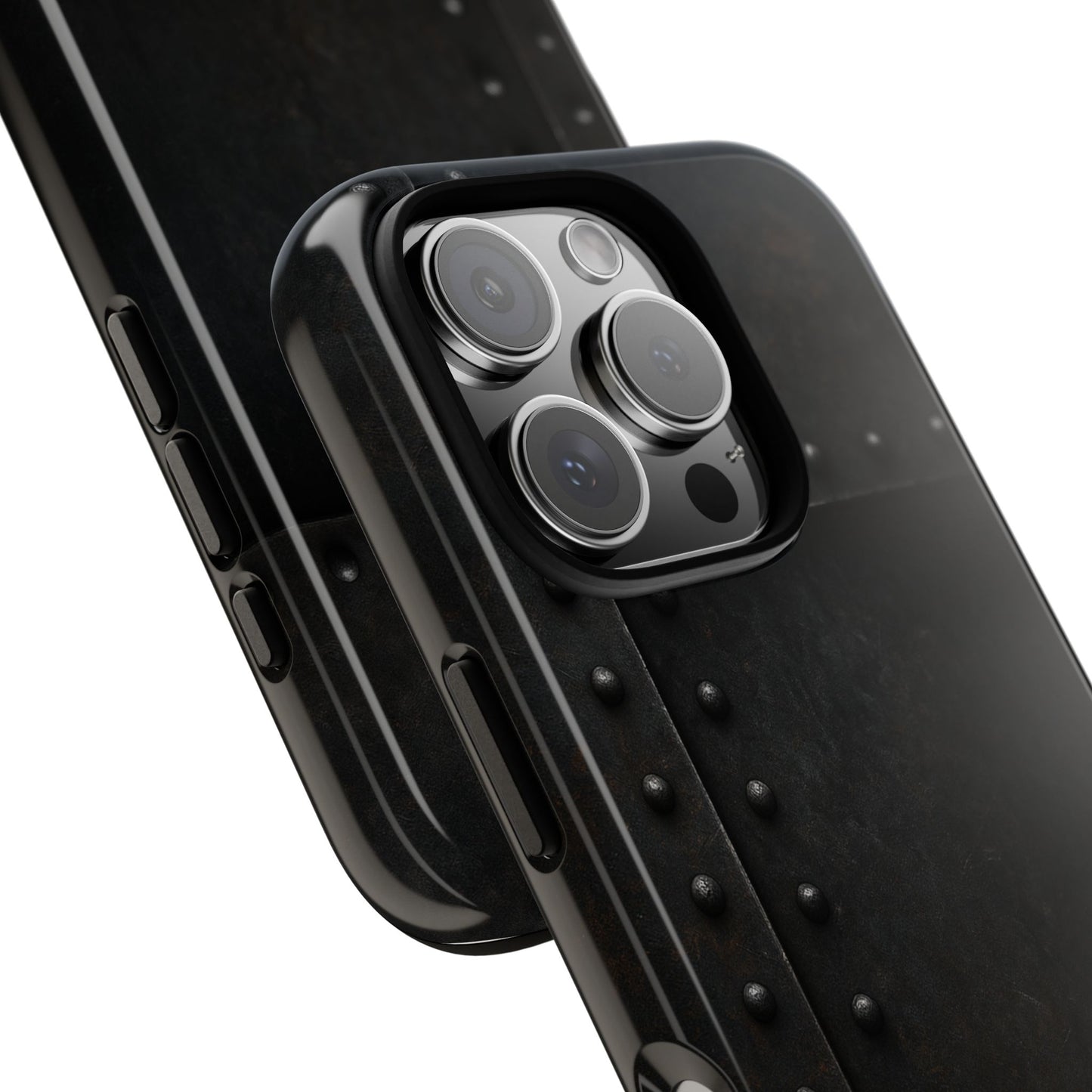 Steel & Smoke – Riveted Shadows Phone Case