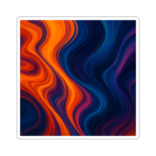 Vivid Wave Kiss-Cut Stickers, Colorful Laptop Decals, Vibrant Wall Art, Creative Scrapbooking Supplies, Fun Gift for Art Lovers